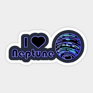 Electric Solar System I Heart Neptune Sticker